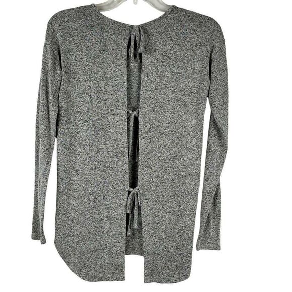 Aerie Just Add Leggings Gray Long Sleeve Open Back Sweater XS - Picture 2 of 12